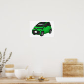 Kute groene micromaatwagen poster (Keuken)