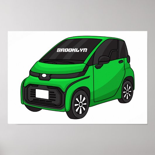 Kute groene micromaatwagen poster (Voorkant)