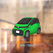Kute groene micromaatwagen raamsticker (Vel 2)