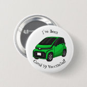 Kute groene micromaatwagen ronde button 5,7 cm (Voorkant /achterkant)