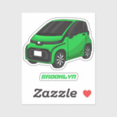 Kute groene micromaatwagen sticker (Vel)