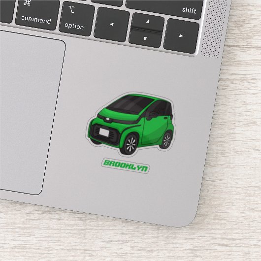 Kute groene micromaatwagen sticker (Detail)