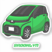 Kute groene micromaatwagen sticker (Voorkant)