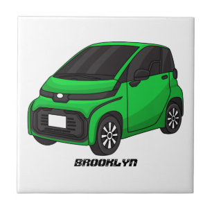 Kute groene micromaatwagen tegeltje
