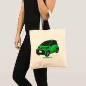 Kute groene micromaatwagen tote bag (Voorkant (product))