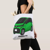 Kute groene micromaatwagen tote bag (Dichtbij)