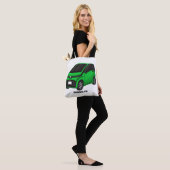 Kute groene micromaatwagen tote bag (Op model)