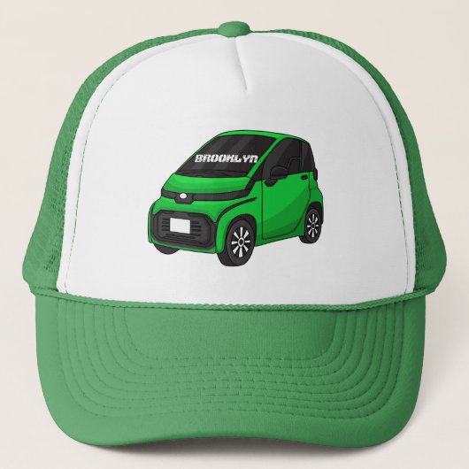 Kute groene micromaatwagen trucker pet (Voorkant)