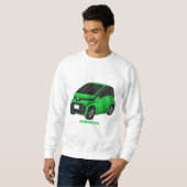 Kute groene micromaatwagen trui (Voorkant volledig)