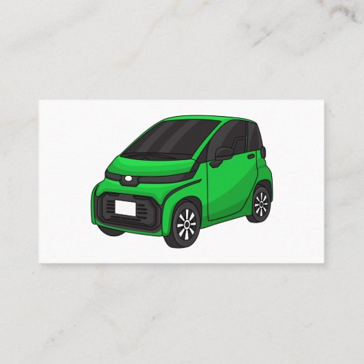 Kute groene micromaatwagen visitekaartje (Achterkant)