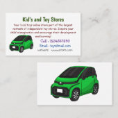 Kute groene micromaatwagen visitekaartje (Voorkant / Achterkant)