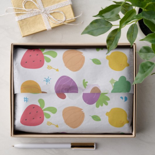 Kute groenten en fruittellingen tissuepapier (Geschenk)