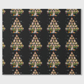 Kute Guinee Hamster Pigs met kerstboom Pet Lover Cadeaupapier (Vlak)