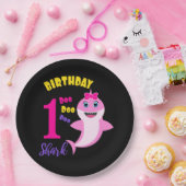 Kute haai 1e verjaardag papieren bordje (Feest)