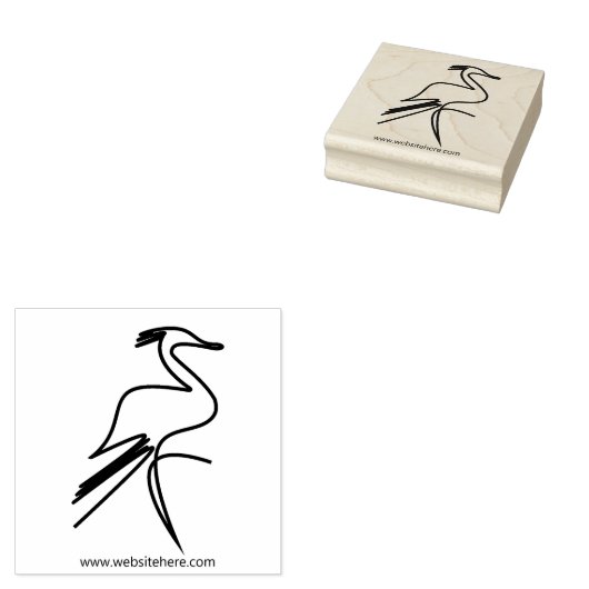 Kute Haar Kraanvogel Rubberstempel (Gestempeld)