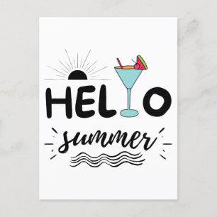 Kute Hallo Summer Beach Briefkaart