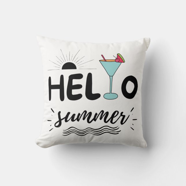 Kute Hallo Summer Beach Kussen (Voorkant)