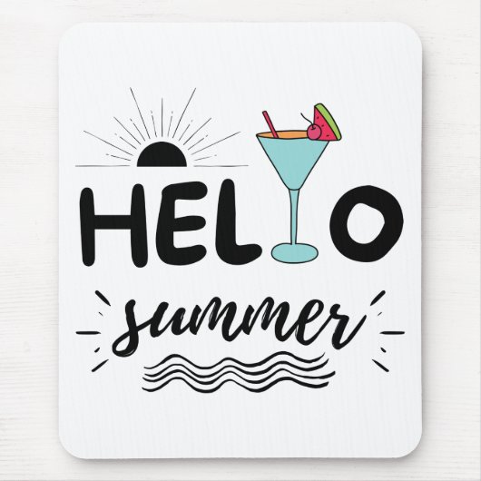 Kute Hallo Summer Beach Muismat (Voorkant)