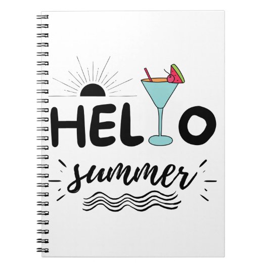 Kute Hallo Summer Beach Notitieboek (Voorkant)