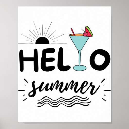 Kute Hallo Summer Beach Poster (Voorkant)