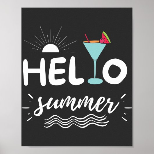 Kute Hallo Summer Beach Poster (Voorkant)
