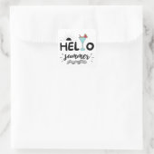 Kute Hallo Summer Beach Vierkante Sticker (Tas)