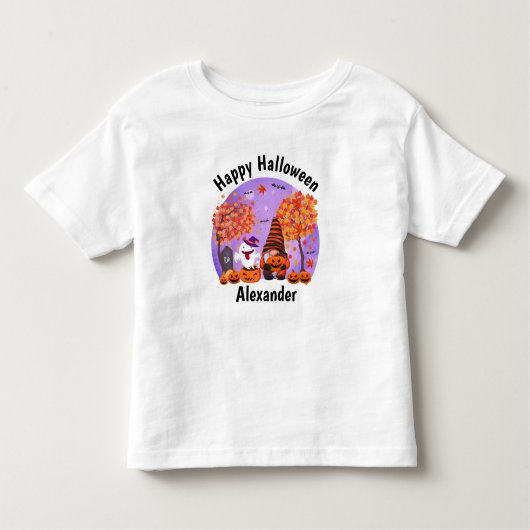 Kute halloween gnome en ghost met tekst kinder shirts (Voorkant)