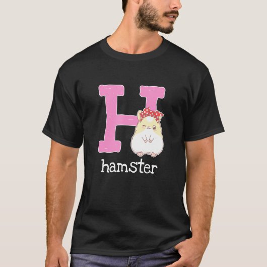 Kute Hamster Alphabet Letter Kerstmis Kinder T-shirt (Voorkant)