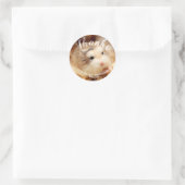 Kute hamster-Bedankt voor Geweldige zijn Ronde Sticker (Tas)