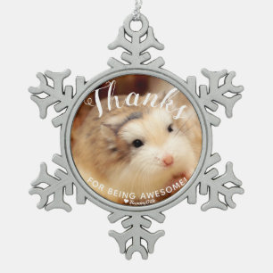 Kute hamster-Bedankt voor Geweldige zijn Tin Sneeuwvlok Ornament