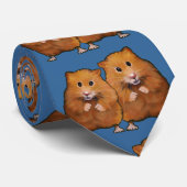 Kute hamster Couple met blauwe achtergrond: Kunst Stropdas (Opgerold)