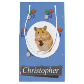 Kute hamster die een paaseieren houdt klein cadeauzakje (Voorkant)