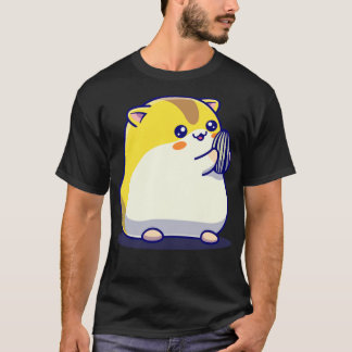 Kute hamster Eating Sunflower Seed Cartoon T-shirt