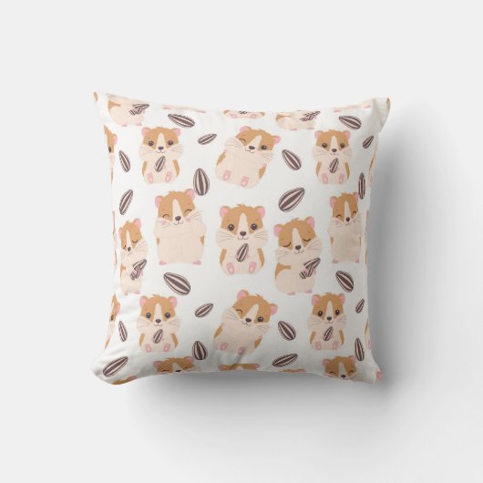 Kute Hamster Face en Seeds Pattern Kind Beach Towe Kussen (Voorkant)