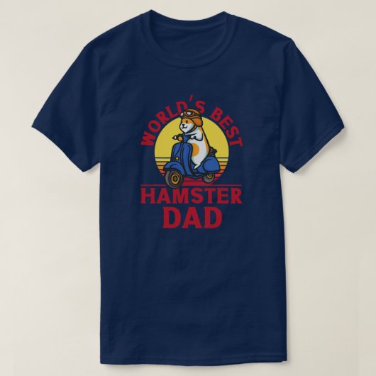 Kute Hamster Father Retro Motor Scooter T-shirt (Design voorkant)