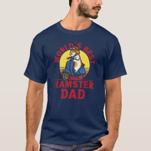 Kute Hamster Father Retro Motor Scooter T-shirt