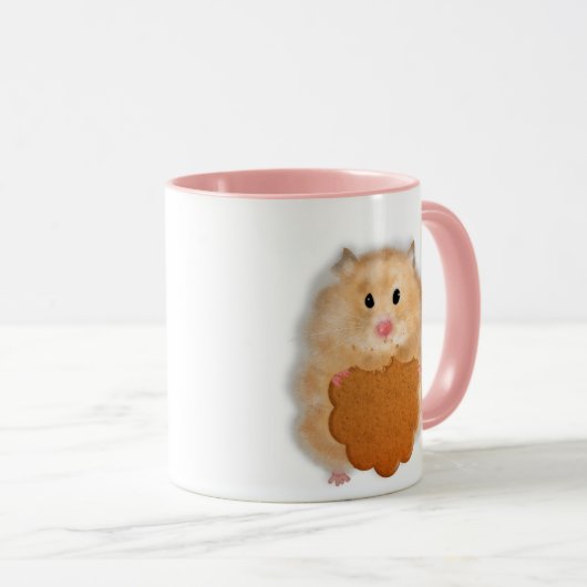 Kute hamster met cadeau voor koekjesillustratie mok (Voorkant rechts)