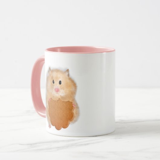 Kute hamster met cadeau voor koekjesillustratie mok (Voorkant links)