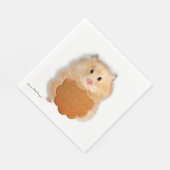 Kute hamster met een koekjessapkin. servet (Hoek)