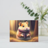 Kute Hamster met een sjaal Briefkaart (Staand voorkant)