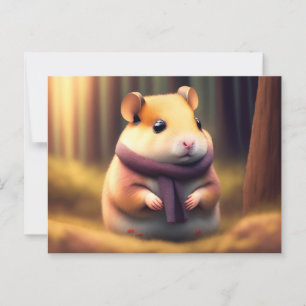 Kute Hamster met een sjaal Briefkaart