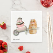 Kute hamster met muffin papieren servet. servetten (Insitu)
