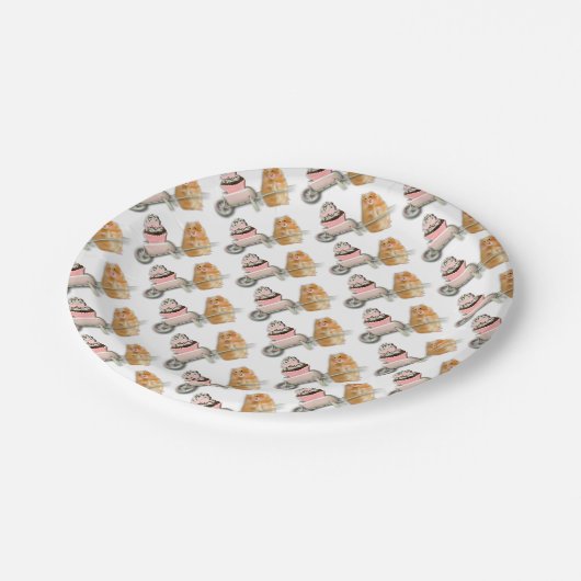 Kute hamster met muffinillustratie cadeau papieren bordje (Gekanteld)