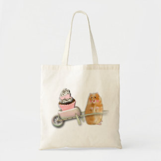 Kute hamster met muffinillustratie cadeau tote bag