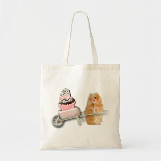 Kute hamster met muffinillustratie cadeau tote bag (Voorkant)