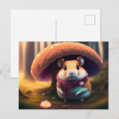 Kute hamster onder een paddenstoel briefkaart (Voorkant / Achterkant)