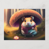 Kute hamster onder een paddenstoel briefkaart (Voorkant)
