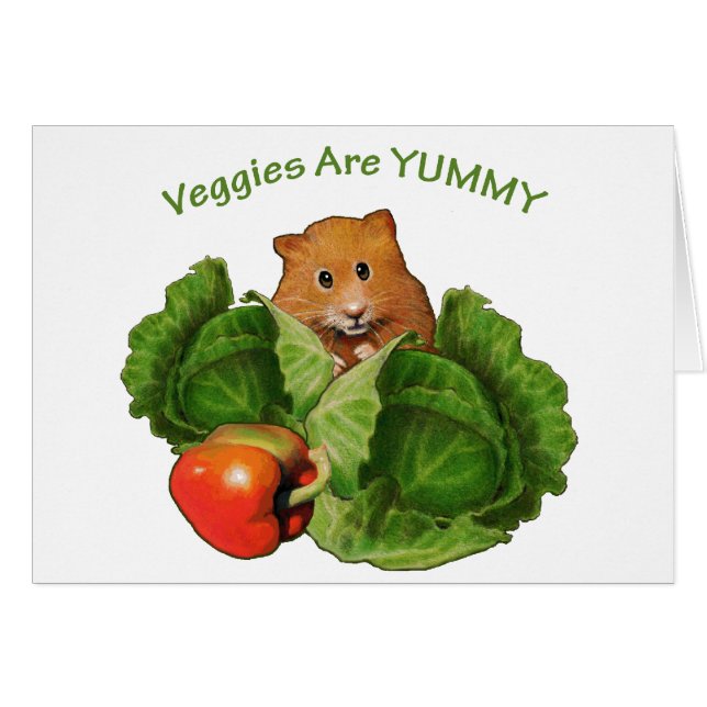 Kute hamster: Veggies are Yummy: Gezondheid, voedi (Voorkant Horizontaal)