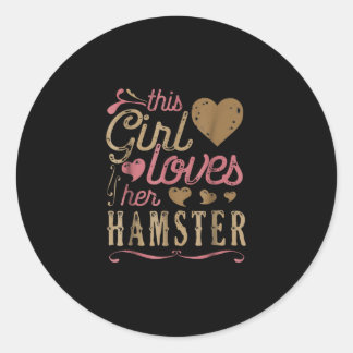 Kute hamster voor dit meisje ronde sticker