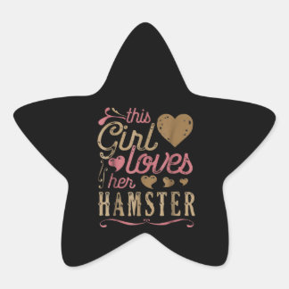 Kute hamster voor dit meisje ster sticker
